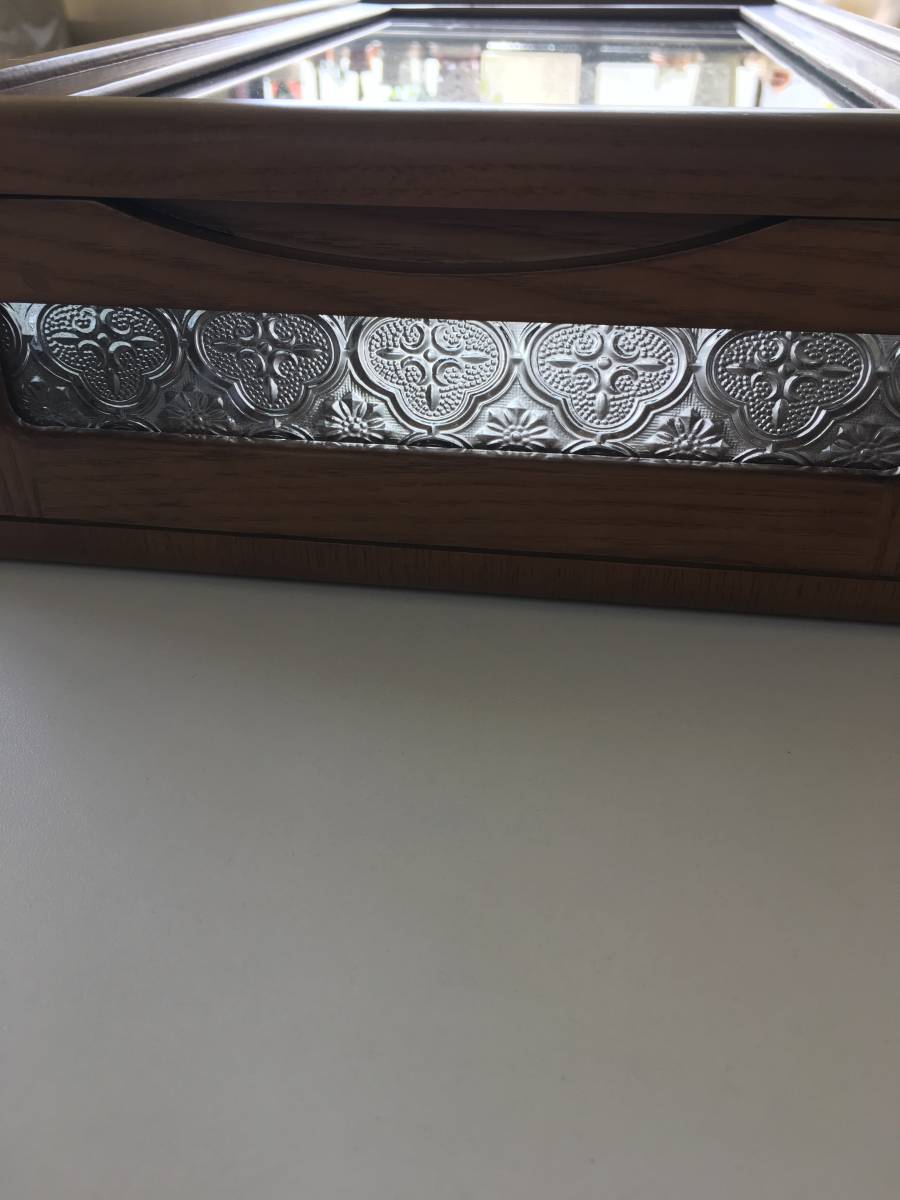 【中古】卓上コレクションケース 木製 ディスプレイケース ガラスボックス ブラウン_3