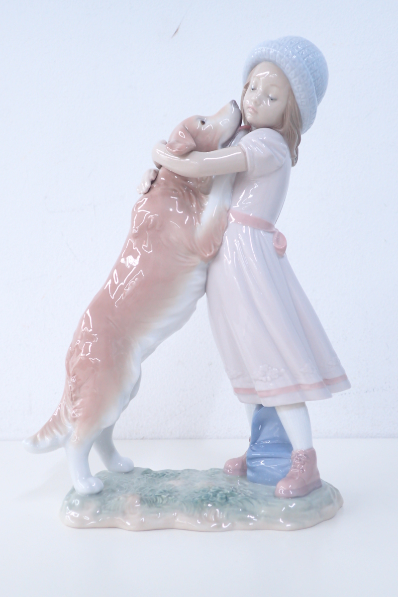 6903 リヤドロ 少女と犬 待ってたよ 6903 LLADRO 置物 フィギュリン