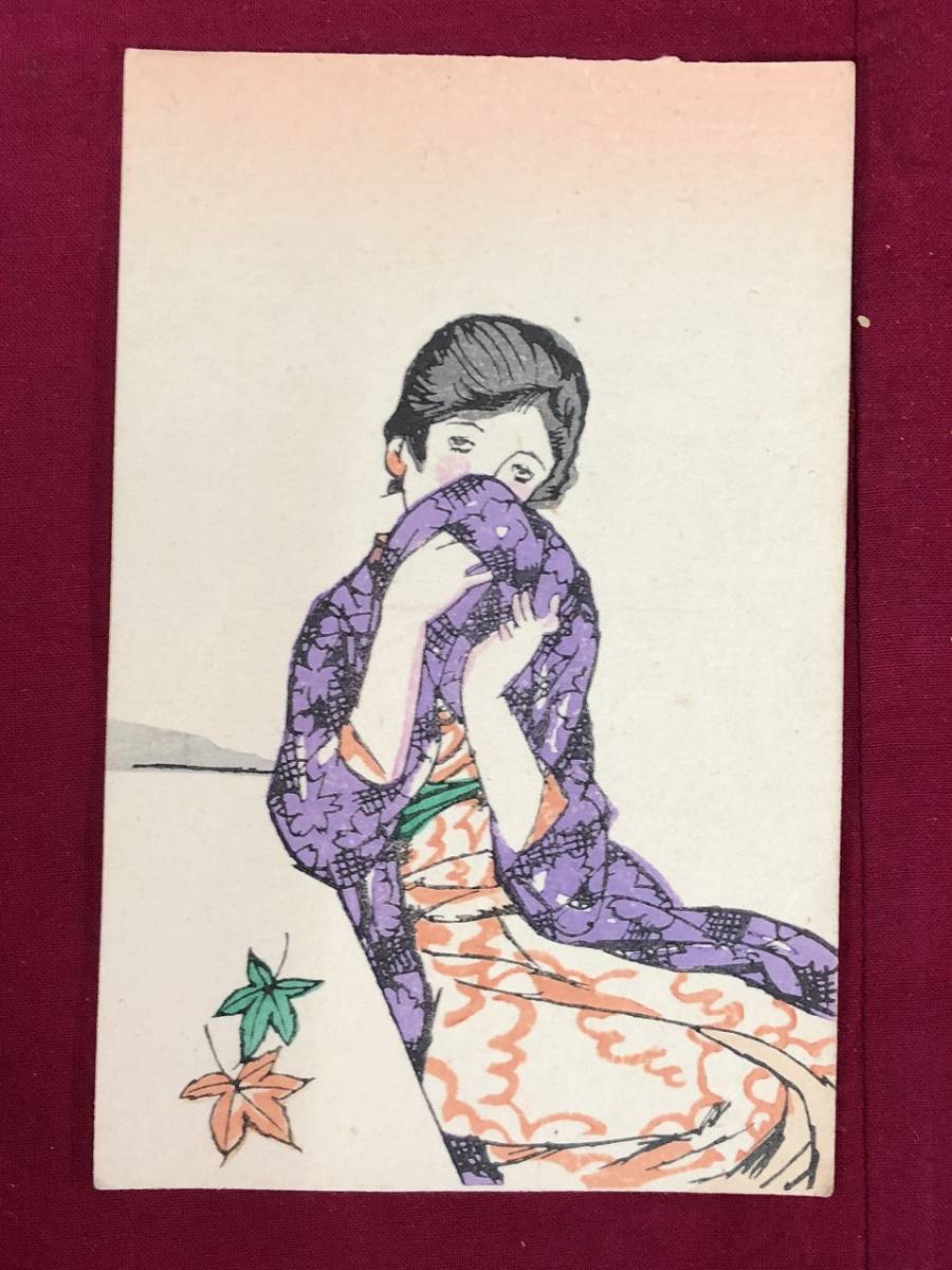 激安大特価，本物保証 ＃ 戦前イラストアート絵葉書 恥じらう美人 恋人 竹久夢二 加藤版画研究所 木版 レトロモダン お洒落 インテリア/ｙｇ28(絵はがき、ポストカード)｜売買されたオークション情報、yahooの商品 その他