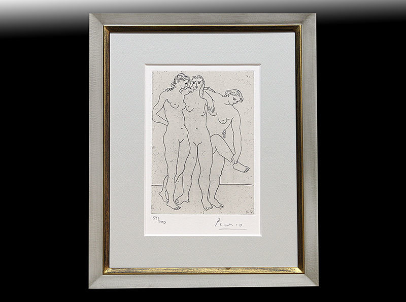 パブロ・ピカソ 直筆サイン リトグラフ「Three nude women 59/100