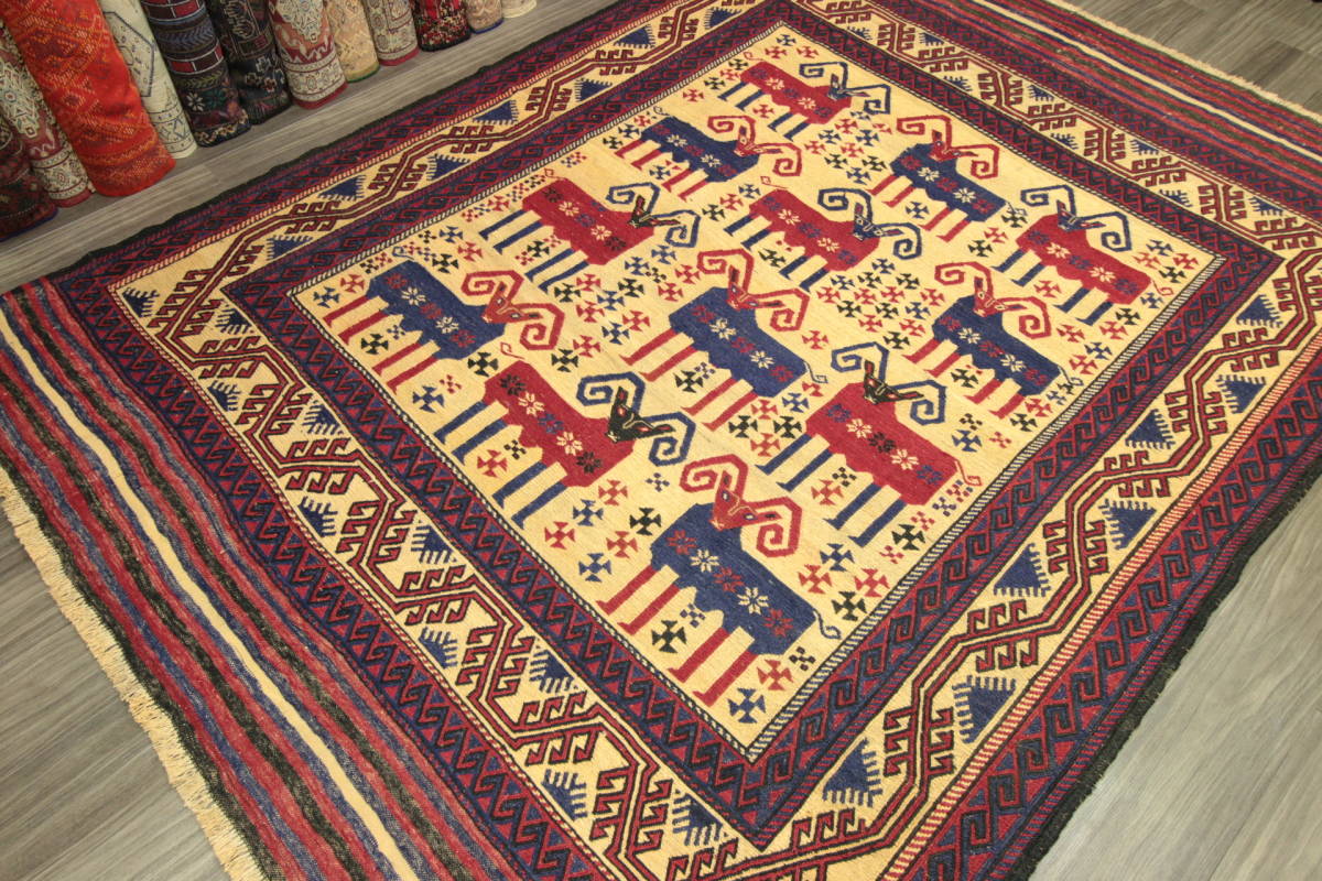 スマックランナーラグ イラン ヴィンテージラグ トライバルラグ