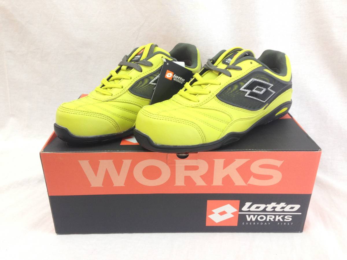 ●タグ付き未使用● lotto WORKS(ロットワークス) ENERGY700 S3 SRA HRO 25.0cm ライトグリーン/ブラック(黄緑/黒) 安全靴 箱有 LQ-8410