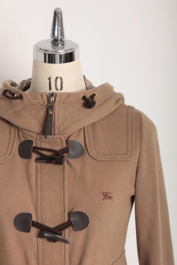BURBERRYブルーレーベル　チェック柄 パーカー サイズ38 バーバリー ブルーレーベル BURBERRY コットンダッフルパーカー 裏地