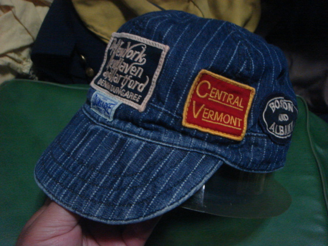 1810DENIM&DUNGAREEデニム&ダンガリー ワバッシュ ワッペンworkワークCAPキャップ帽子フィスFITHヒッコリー ストライプ 