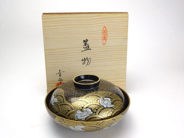 幸楽窯　錦蒔絵おしどり　蓋物　3客セット 有田焼 幸楽窯 錦蒔絵おしどり蓋物 未使用保管品 有田焼 幸楽窯 -