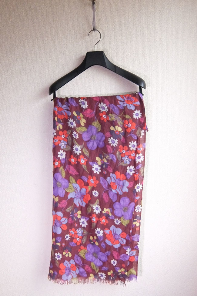 19 andrea's 47 アンドレアズ 花柄 プリントカシミヤ ストール/ショール