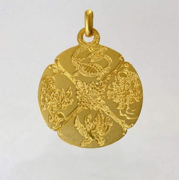 即決◎中古美品◎純金　四神彫　ペンダント