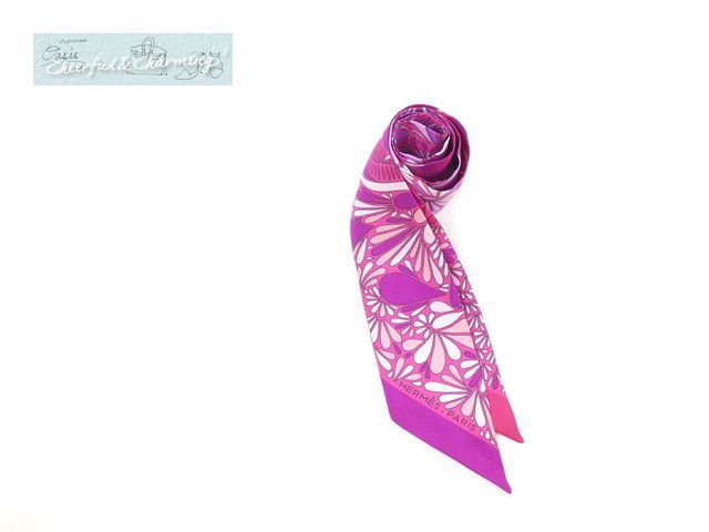ツイリー スカーフ エルメス エルメスツイリー メキシコの花 ピンク DU