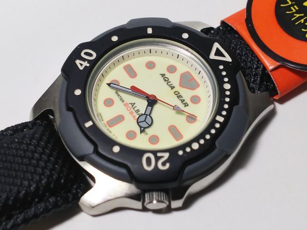 Sk6】SEIKO/セイコー☆ALBA/AQUA GEAR/V701-1S40☆1993年製♂20気圧 