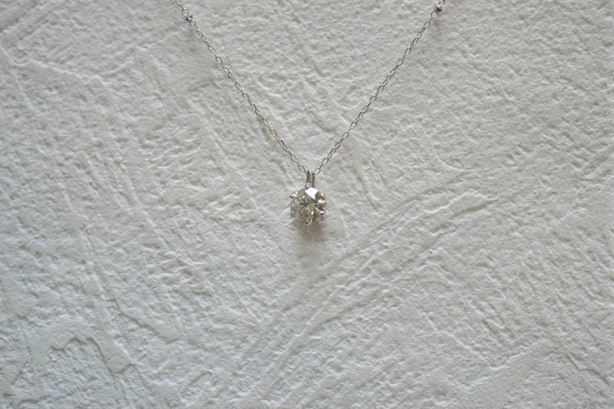 ☆極美品 Pt1000/Pt850 ダイアモンド ペンダントネックレス D0.526ct 