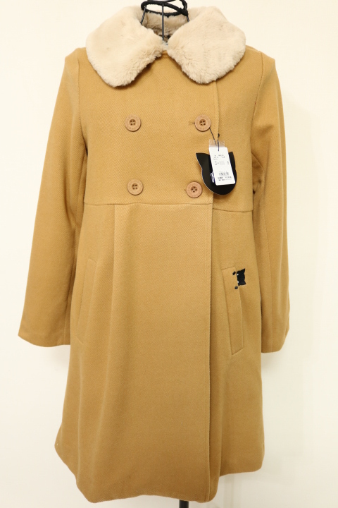 新品】☆Rydia：コビニャーファーカラータックコート 黒猫刺繍  