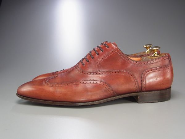W4354イタリア製*Santoni/サントーニ*ロングノーズ/ウイングチップ 