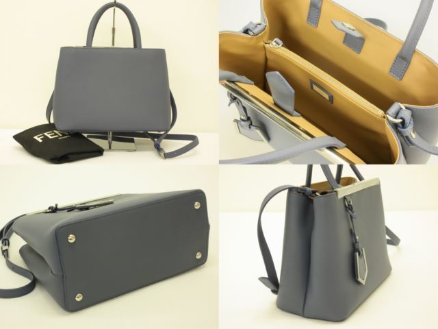 40％OFF ☆新品☆ フェンディ FENDI ショルダーストラップ付き 2WAY レザー ハンドバッグ ブルー 8BH253 3WL