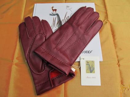 D5 ボルドー ■ ディア カシミア ■ MEROLA メローラ ■ グローブ 革手袋 ■ 親指‐2mm 手幅-3mm ■ 複数試着交換可能