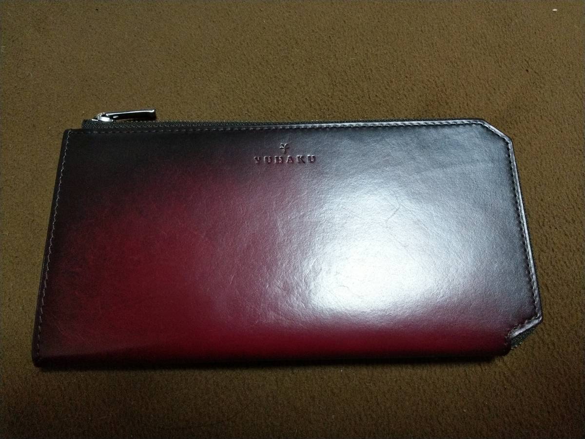 ワイン 長財布 L字ファスナーウォレット ユハク YPM114 ラウンド 