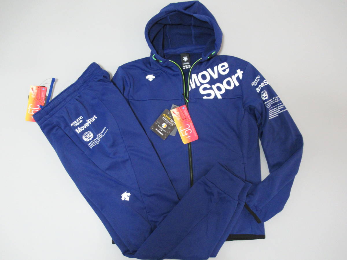 最終値下‼️Move Sport ジャージ上下セット ネイビー/裏起毛 ヒートナビ O 新品 デサント Move Sport 上下セット ヒートナビ+5℃ 裏起毛 保温