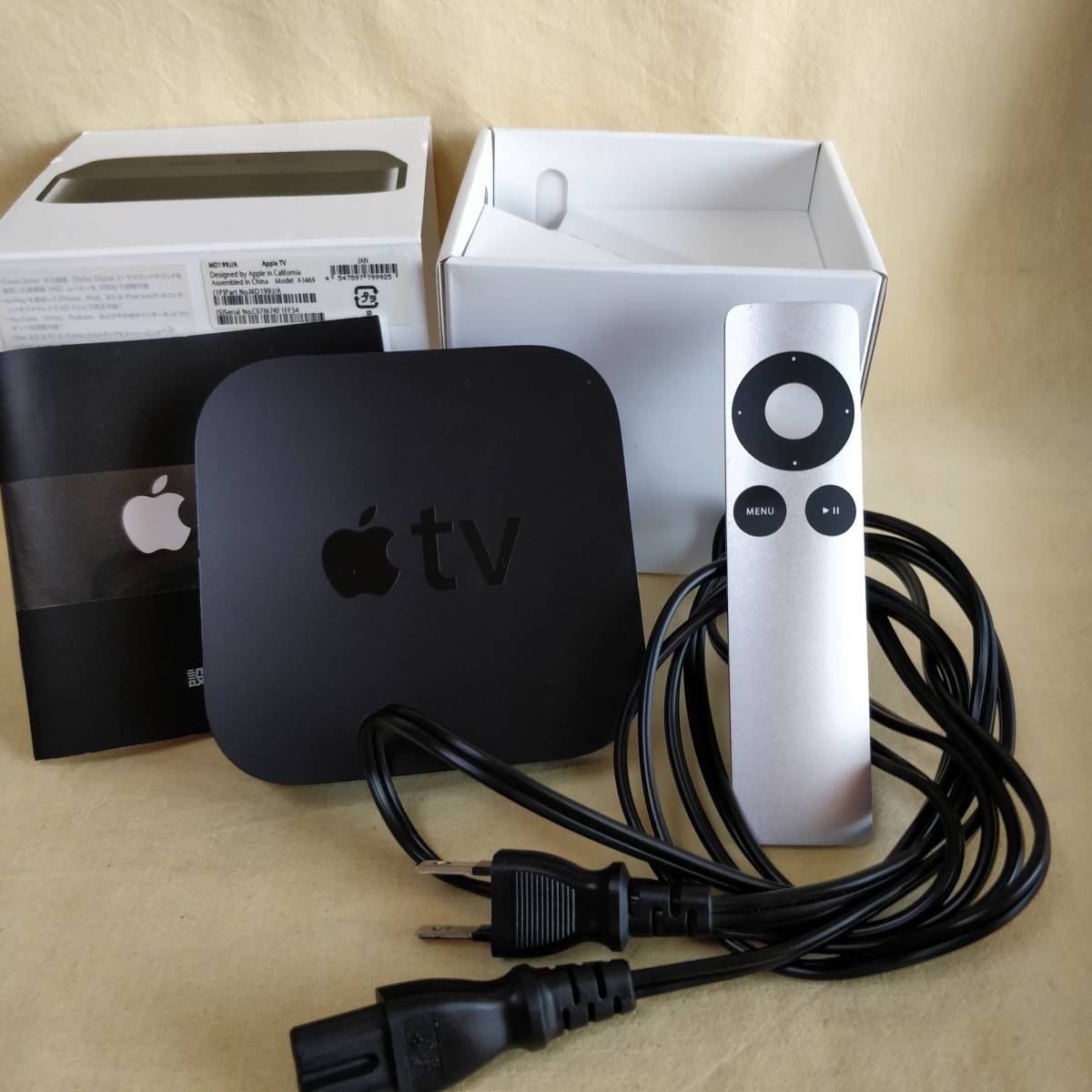 Apple TV 第3世代 本体リモコン電源ケーブル F1FF54 【公式通販】