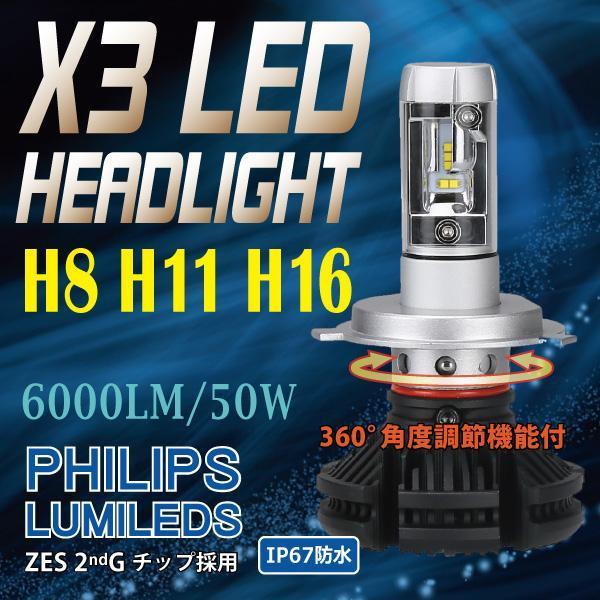 即日発送 送無 H8 H11 H16 35W X3 PHILIPS ファンレス 一体型 LED KIT ヘッドライト 車検対応 1年保証 ステップワゴン H21.09～ RK1/2/5/6