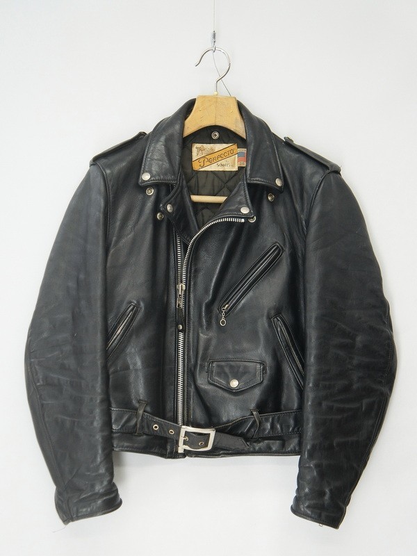 J3385*USA製*SCHOTT/ショット*618*ヘビーステアハイド/レザー/本革*ダブルライダースジャケットSize 38