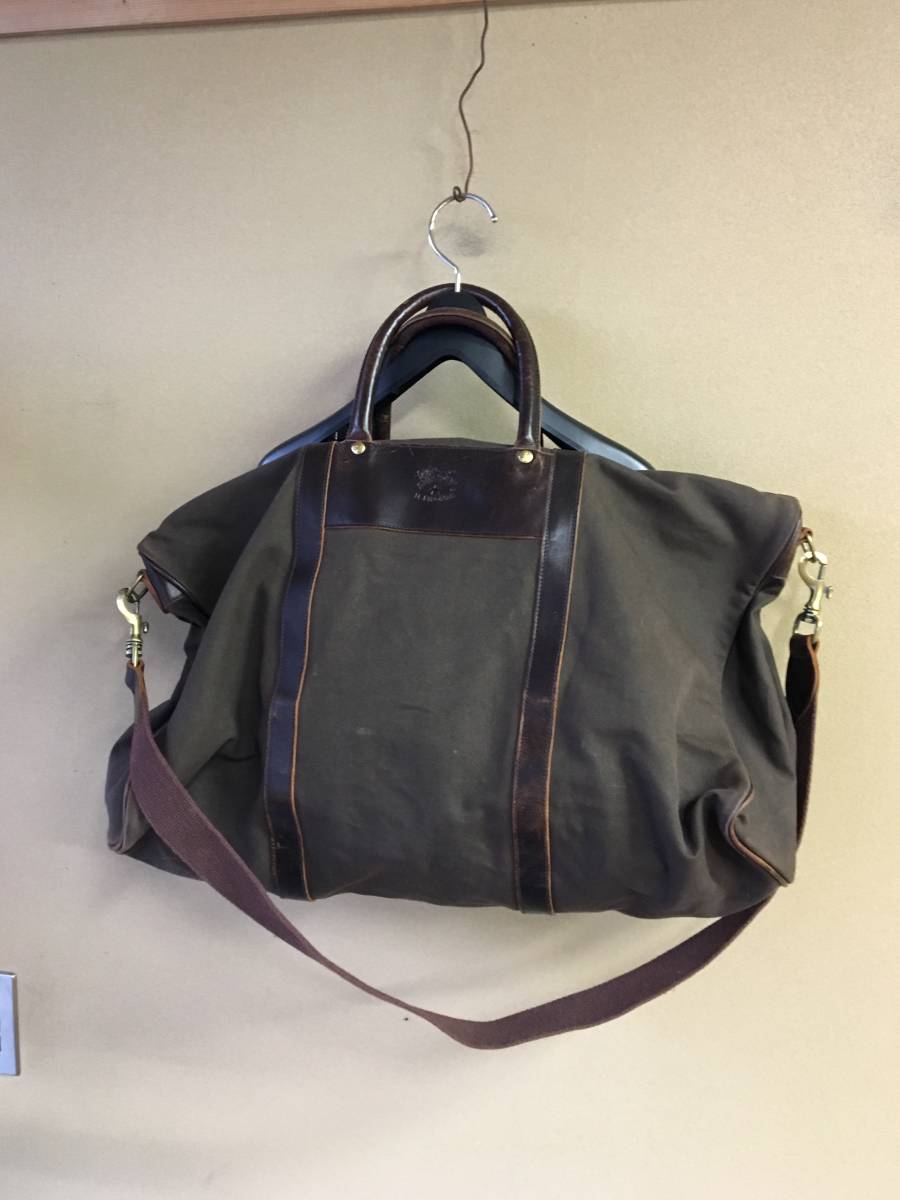 MADE IN ITALY【IL BISONTE/イルビゾンテ】Canvas×Leather 2way Boston 