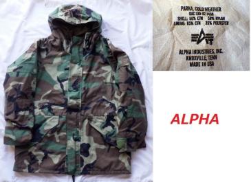 USA製ALPHAアルファ迷彩パーカーM☆コットンゴアテックスECWCS