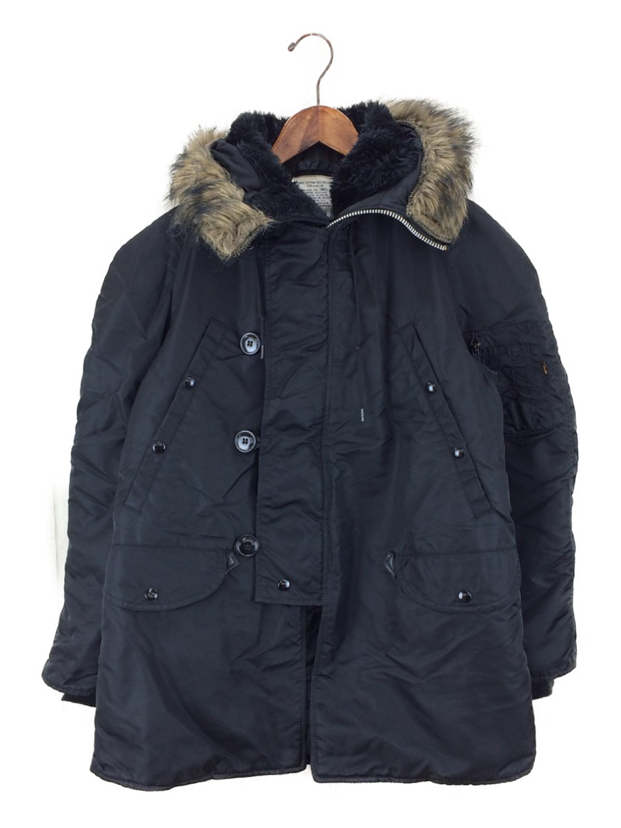 ALPHA INDUSTRIES◇N-3B/ジャケット/S/ナイロン/BLK/1615-573-8335