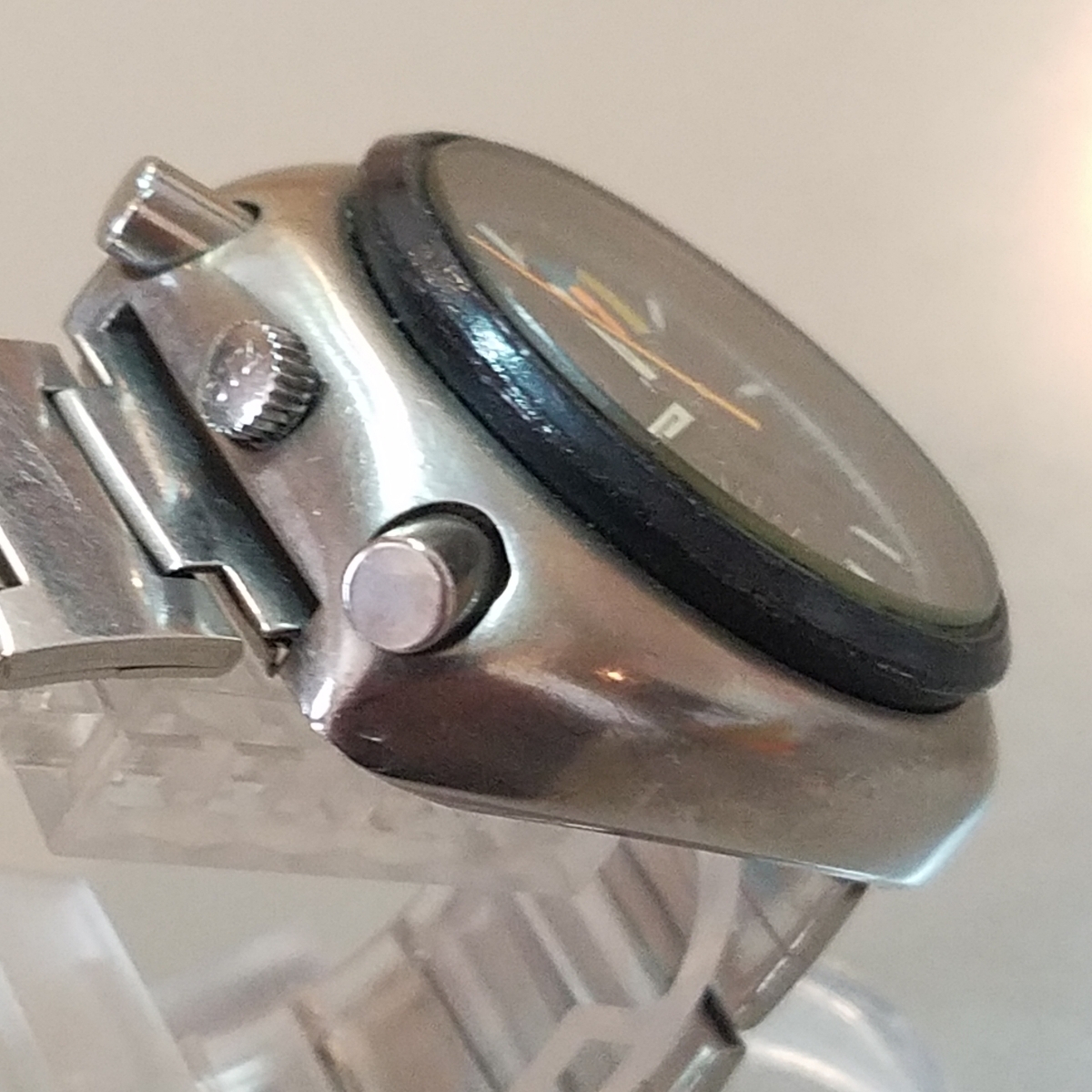希少 CITIZEN シチズン チャレンジタイマー ツノ クロノグラフ 4-901011-K 黒文字盤 ブラック 23石 メンズ 自動巻 腕時計 動作品