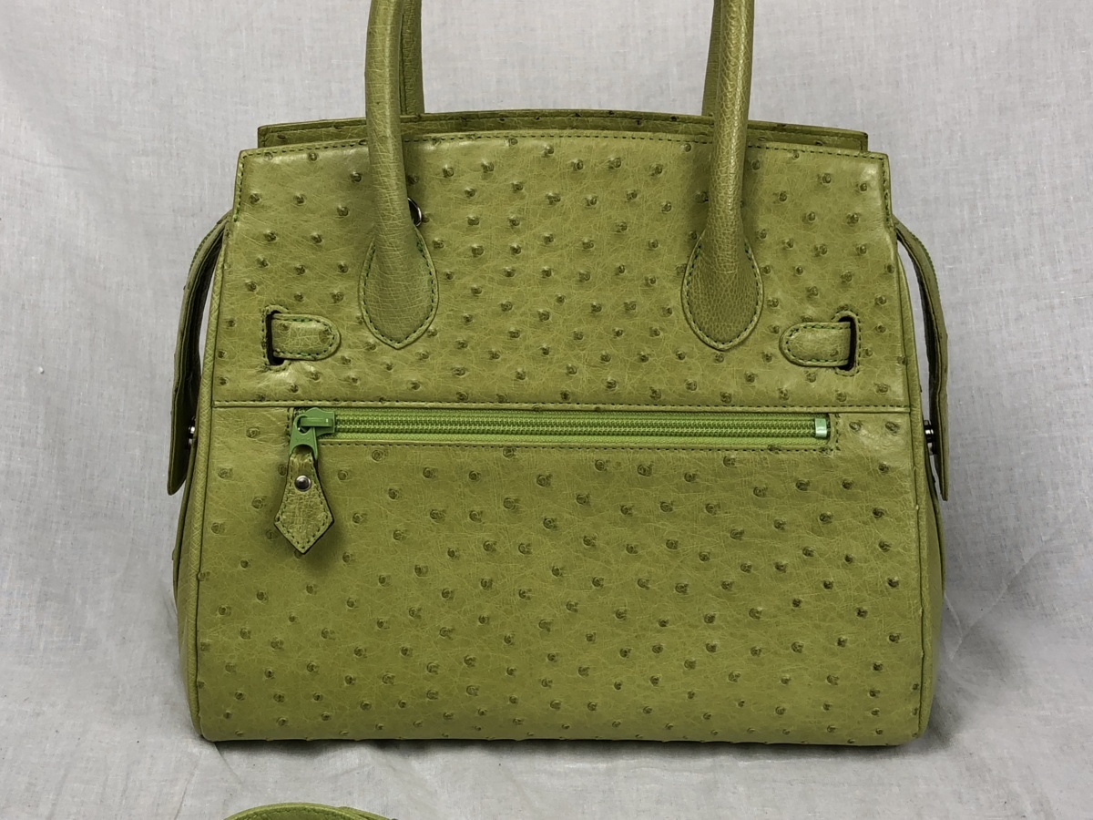 rmm】 JRA認定 オーストリッチ レザー 2way ハンドバッグ ショルダー