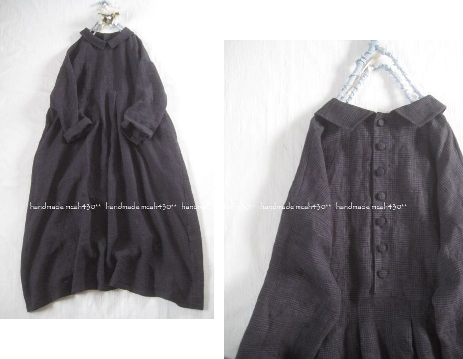 新作登場，お買い得 ::ハンドメイド 起毛リネンチェック チビエリ タック切替ｏｐ ロング丈：:(ワンピース)｜売買されたオークション情報、yahooの商品情報をアーカイブ公開 - オークファン ワンピース