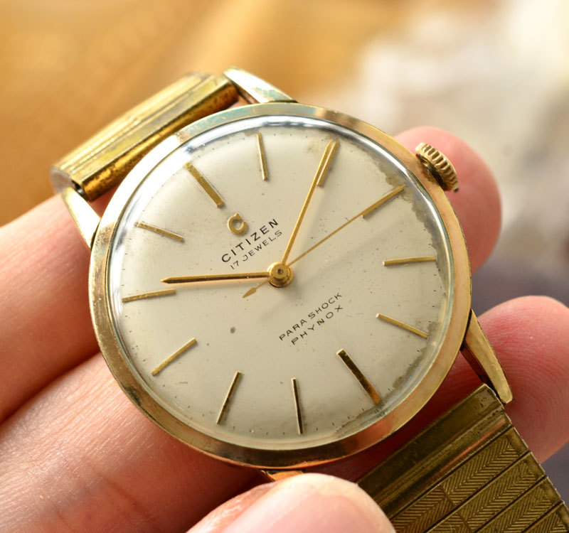 Cマーク 手巻き センターセコンド シチズン 17石 CITIZEN 希少ロゴ 