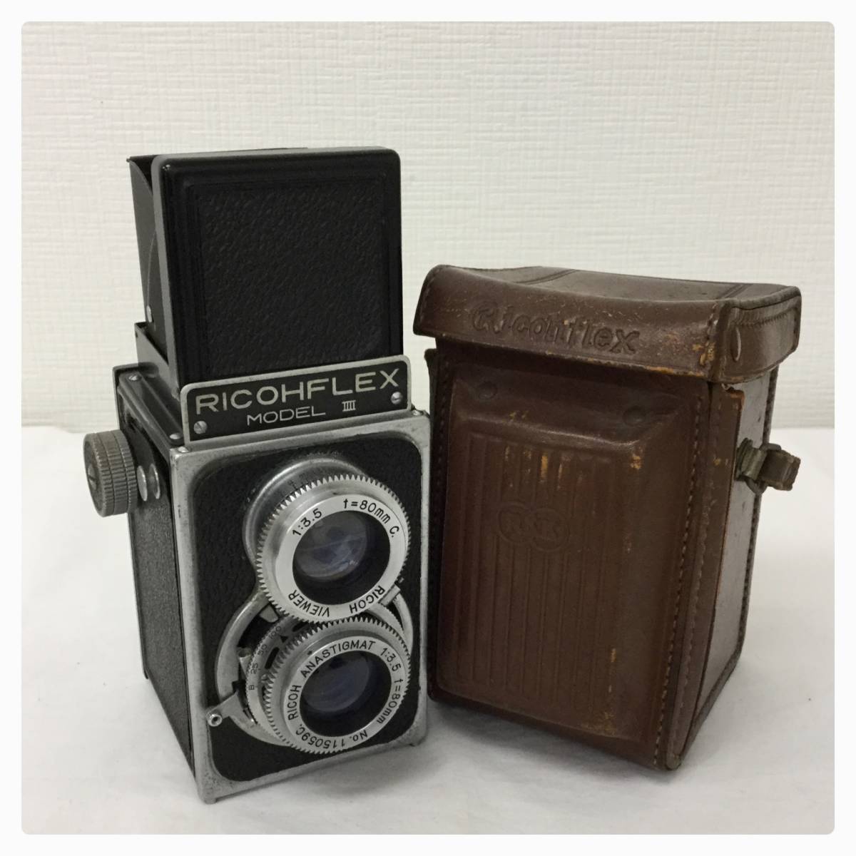 25 ◆ RICOHFLEX リコーフレックス MODEL Ⅲ 二眼レフ カメラ 1:3.5 f=80mm レンズ ケース付