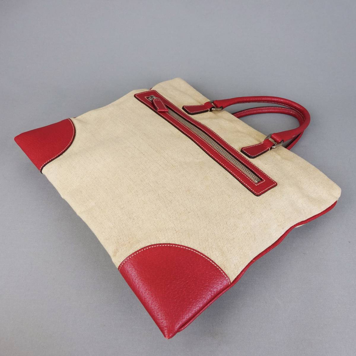 PRADA プラダ キャンバス 本物 ハンドバッグ トートバッグ - ベージュ