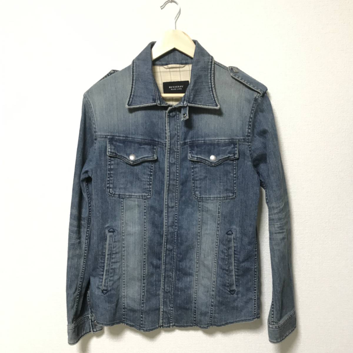 BURBERRY BLACK LABEL バーバリーブラックレーベル デニム ジャケット Gジャン ストレッチ チェック 正規品 size L