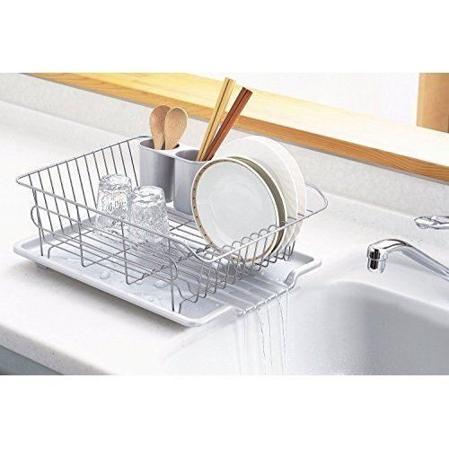 パール金属 食器 水切り かご 水が流れる トレー付 アルデオ H-5687_6