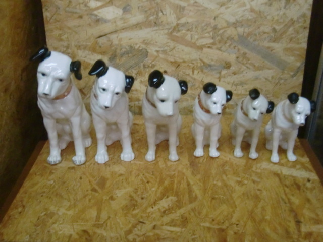 限定セール，高品質 昭和レトロ ビクター犬 6点セット 26cm 16cm アンティーク 陶器置物 非売品(キャラクター)｜売買されたオークション情報、yahooの商品情報をアーカイブ公開 - オークファン キャラクター