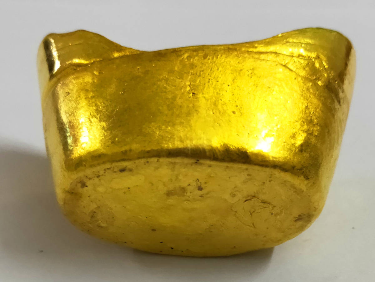 古代中国の金属製 72g 中国古銭 清時代 光緒七年 金鳳祥 金錠 金貨 72.4mm 378.6g ES25-