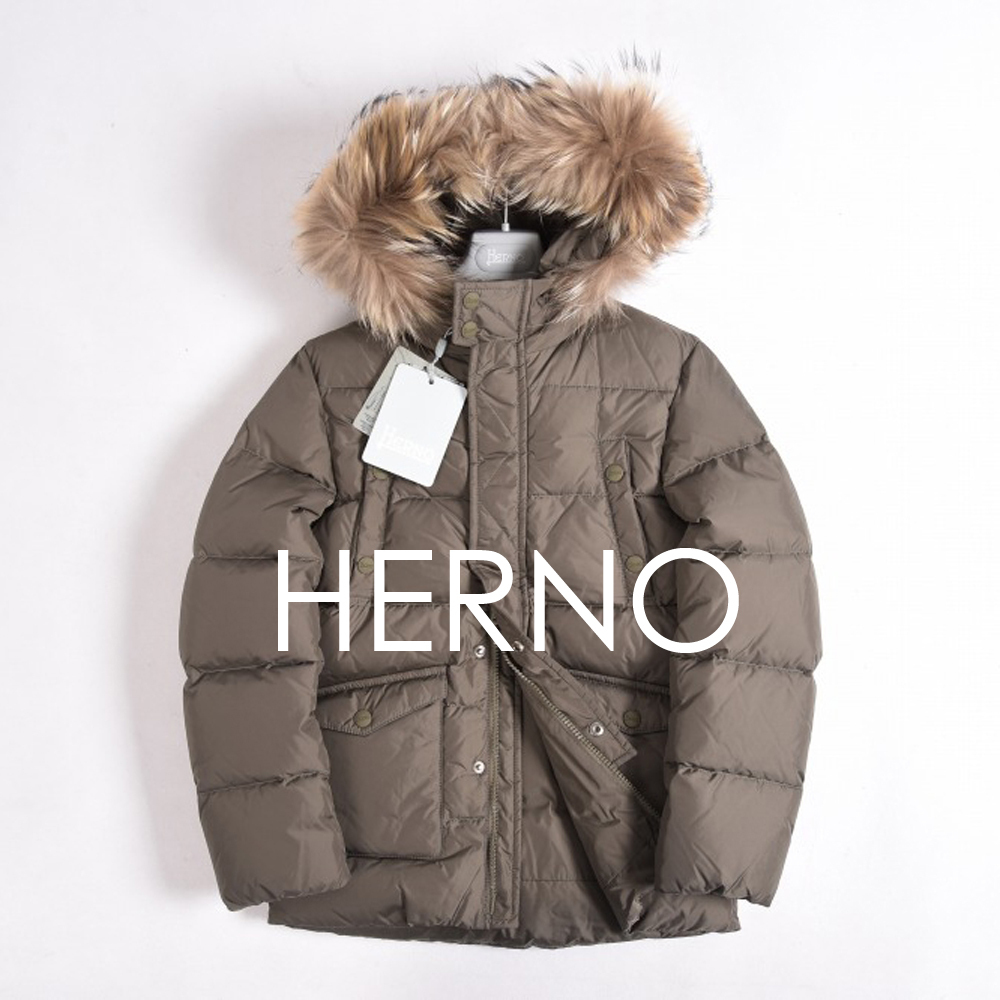 HERNO KIDS ダウン コート グース キッズ 秋冬 ファー フード付 無地 カーキ 8歳 8A ヘルノ 303591(130（125 ...