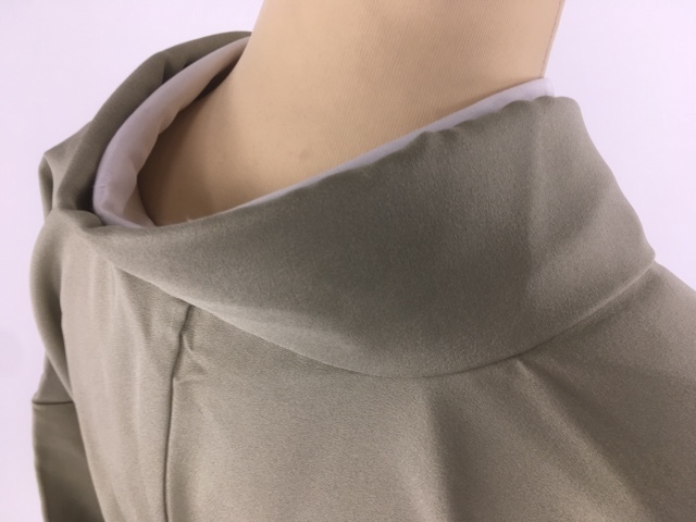 バイセル 着物 美品 名品 訪問着 よもぎ色 花丸文 枝垂れ桜 正絹 袷 166.5cm Mサイズ ☆☆☆☆