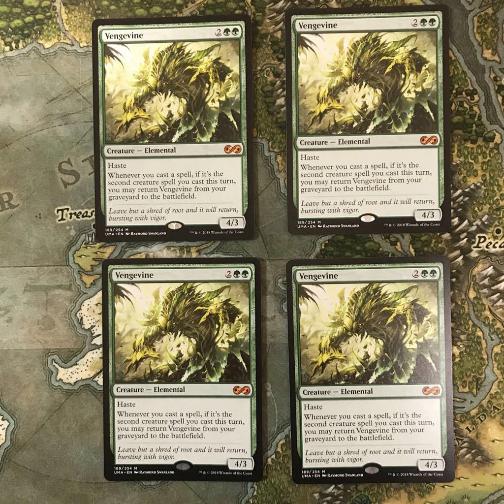 復讐蔦 MTG 英語版 Vengevine 日本語版 4枚セット UMA 復讐蔦⁄