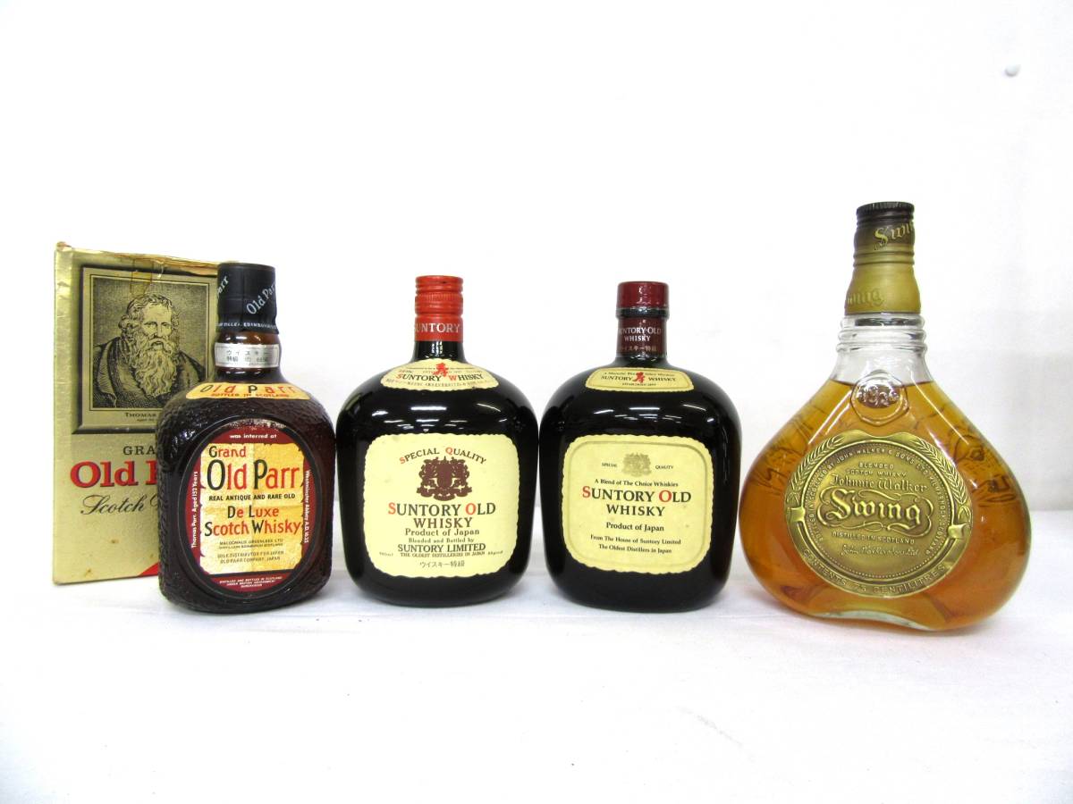 古酒【ウイスキー4本セット】⑬/Old Parr/SUNTORY OLD760ml/SWING/未開栓