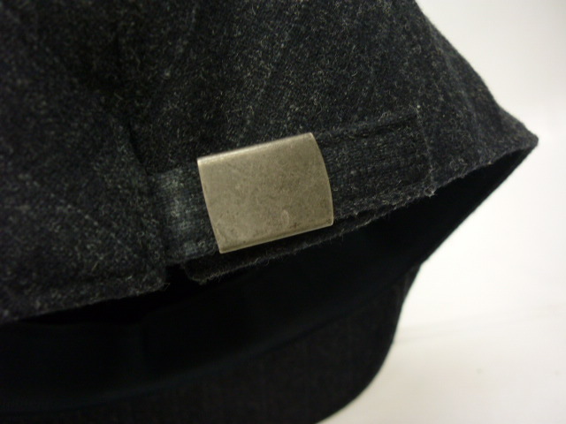 美品 Borsalino ボルサリーノ ハンチング 帽子 メンズ チャコールグレー ウール ストライプ L 58cm 毛89％ ※定形外290円発送可