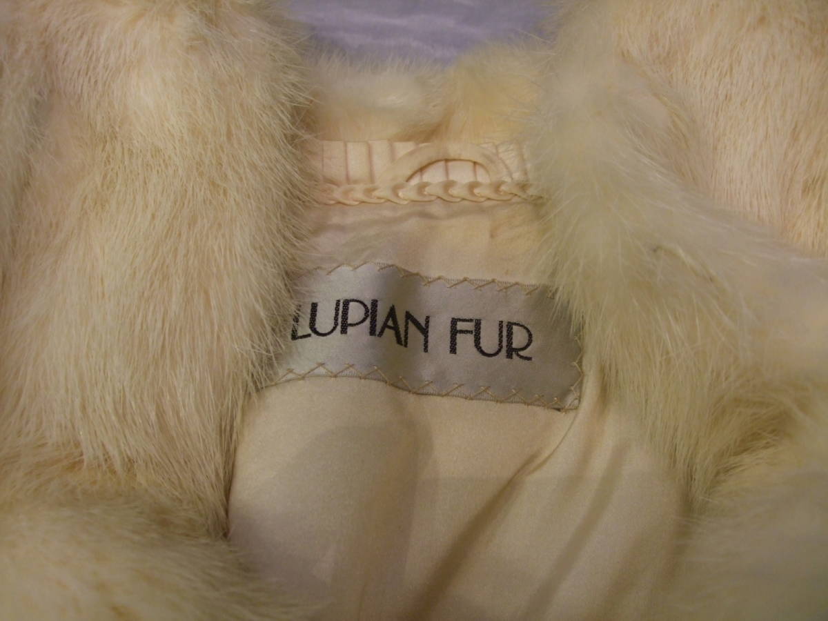 □LUPIAN FUR 高級ホワイトミンクファーショートコート 