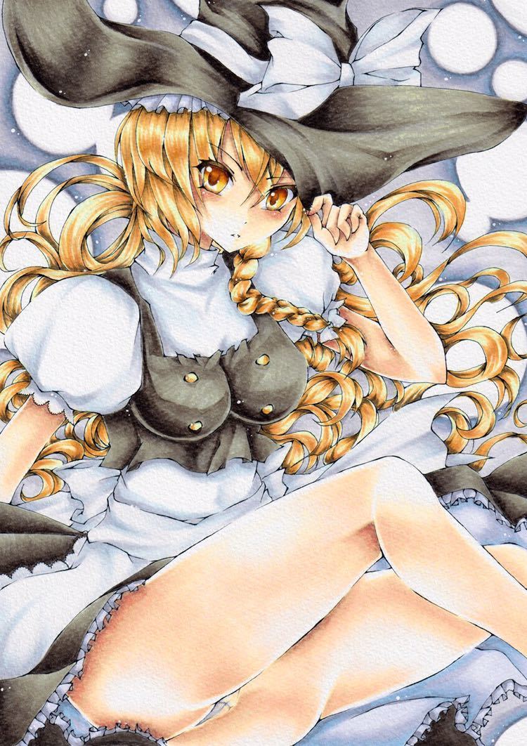 3枚セット A4 同人 東方 手描きイラスト 霧雨魔理沙 パチュリー