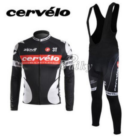 2010 Cervelo 裏起毛ビブロングタイツ 冬用長袖ジャージ セット　Ｍサイズ