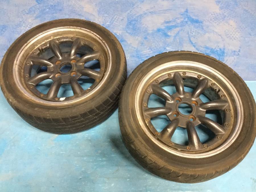 SSR×ワタナベ RS8/R-S Eight 旧車ホイール&ラジアルタイヤ (2本組み) 16X7.0JJ PCD100 4穴 OFF+25○ジャンク品