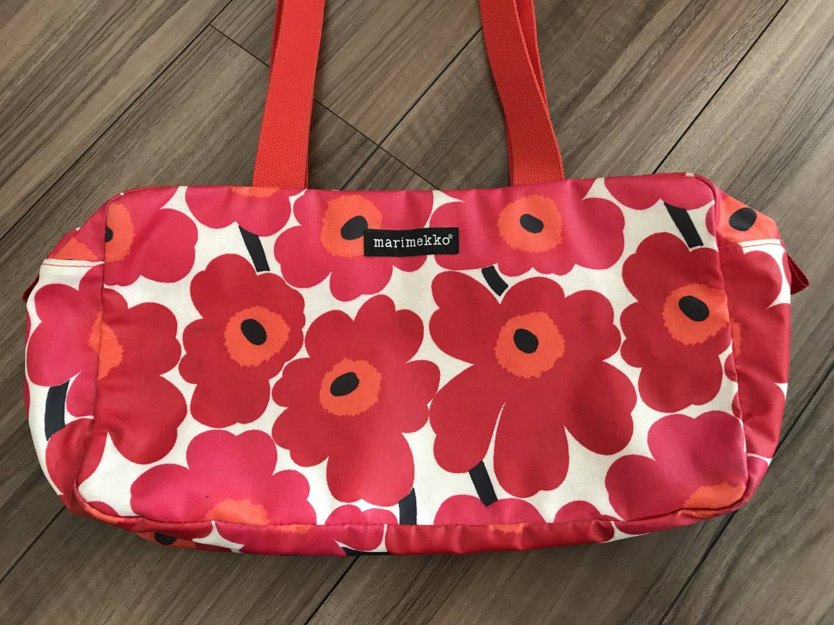 美品☆マリメッコ☆ウニッコ柄トートバッグ☆赤☆marimekko☆UNIKKO 