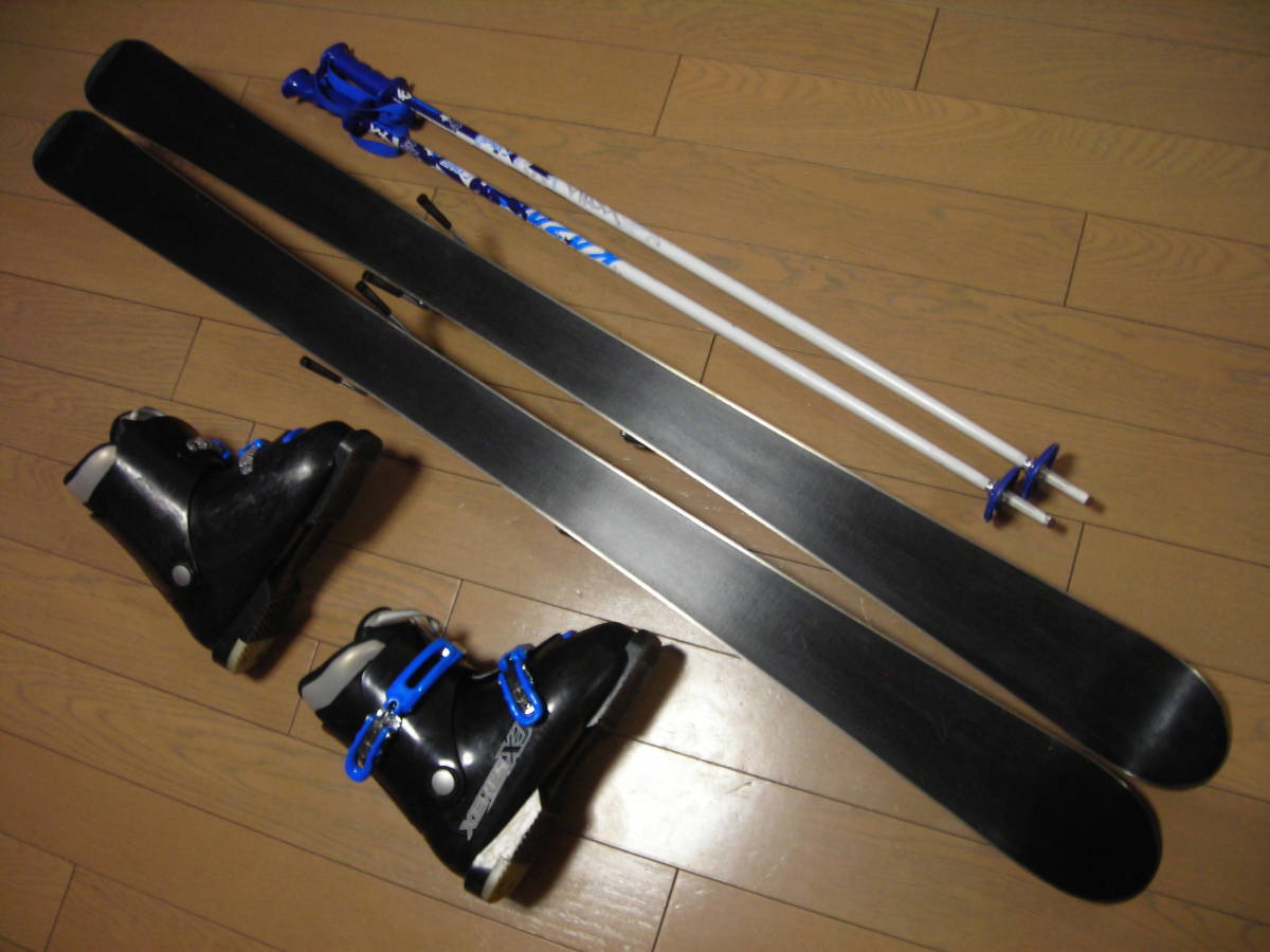 ジュニア/子ども☆カービングスキー セット☆板130cm/ブーツ22cm☆USED