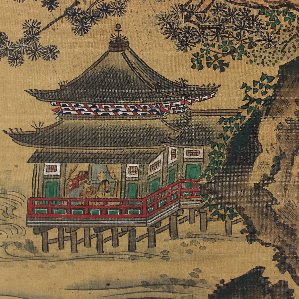 狩野常信 | 真作⁄狩野探幽⁄狩野常信⁄合作⁄福禄寿四季山水図⁄三幅対 