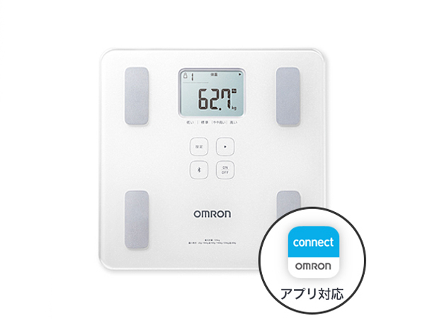 【栄】【1円】【新品】OMRON オムロン 体重体組成計 カラダスキャン Karada Scan HBF-228T シャイニーホワイト iPhone Android連携