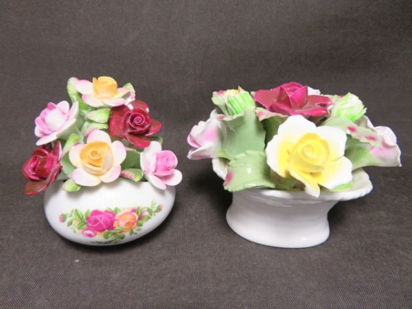 【品質保証，安い】 350/ 陶花２点 ロイヤルアルバート/エインズレイ 置物 フィギュリン イギリス製 ROYAL ALBERT AYNSLEY(ロイヤルアルバート)｜売買されたオークション情報、yahooの商品情報をアーカイブ公開 - オー ロイヤルアルバート